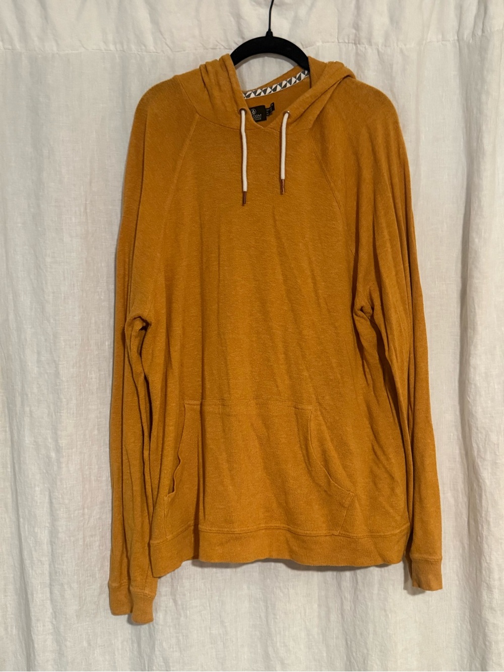 Volcom Men's Lightweight Hoodie in Mustard